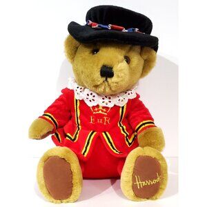 HARRODS Knightsbridge TEDDY BEAR Yeoman Beefeater royal guard seated plush 10"